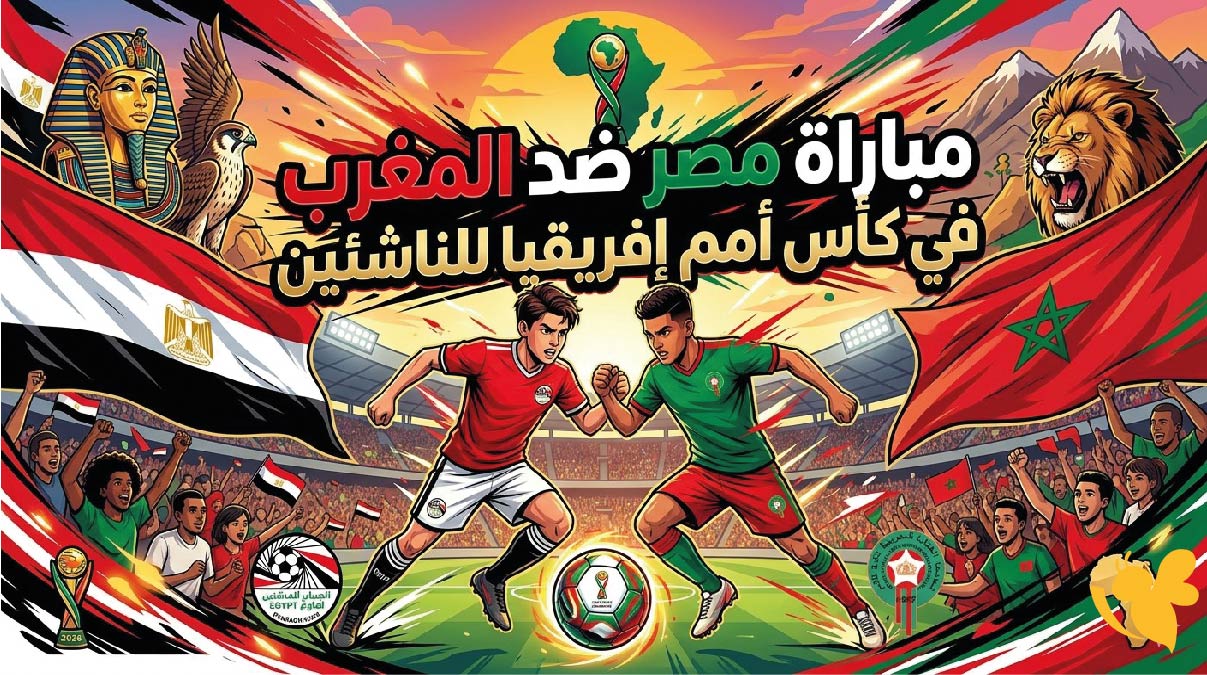 مواجهة نارية.. مصر ضد المغرب في صراع برونزية كأس أمم إفريقيا للناشئين 2026 مواجهة نارية.. مصر ضد المغرب في صراع برونزية كأس أمم إفريقيا للناشئين 2026