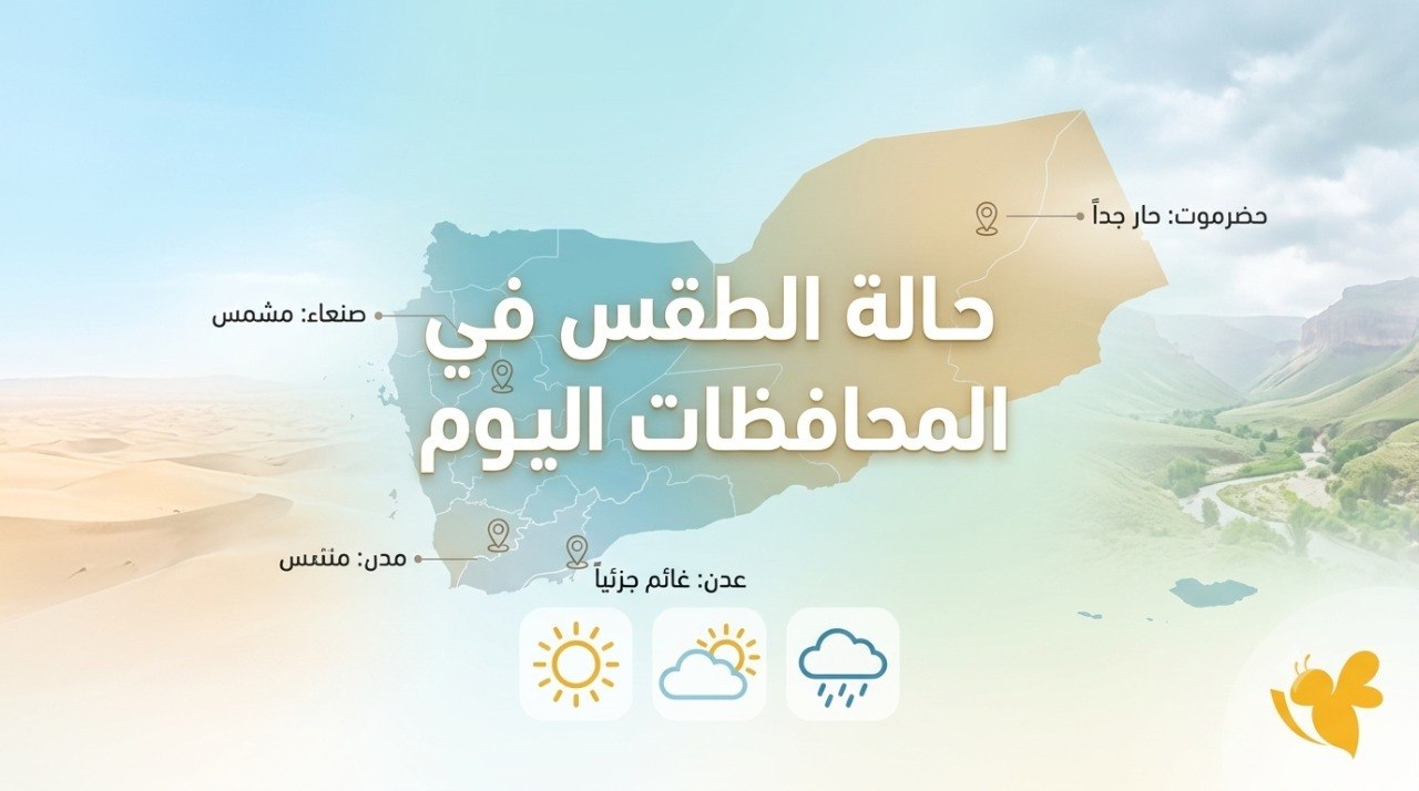 الأرصاد تحذر من طقس اليمن اليوم.. رياح وأمطار وتقلبات مفاجئة