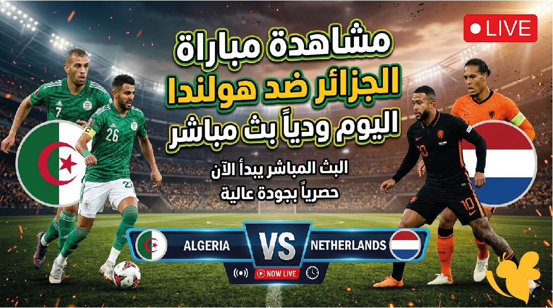 مشاهدة مباراة الجزائر ضد هولندا اليوم ودياً بث مباشر عبر&nbsp;Yalla Shoot