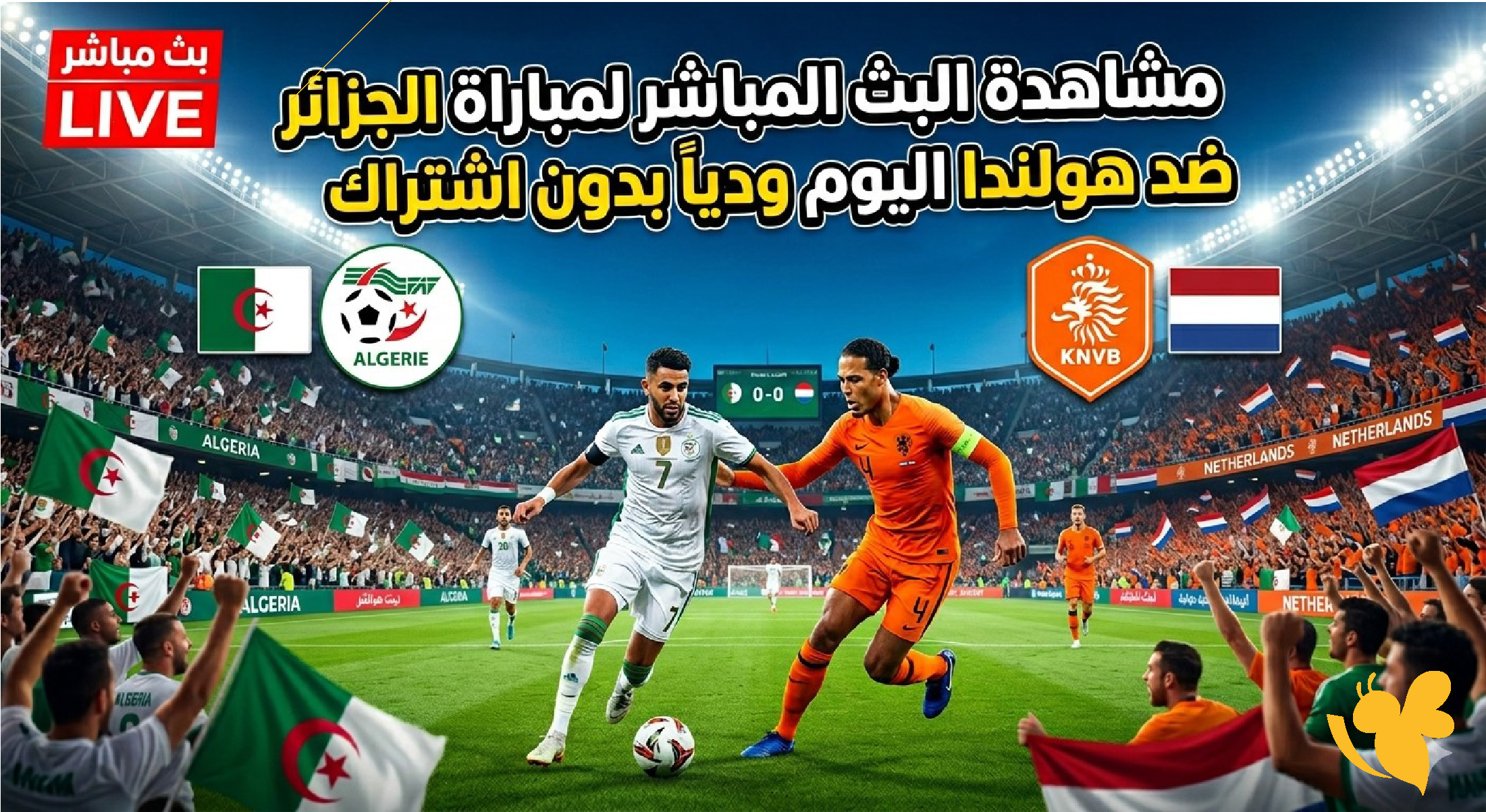 Yalla Live تابع البث المباشر لمباراة الجزائر ضد هولندا اليوم ودياً بدون اشتراك Yalla Live تابع البث المباشر لمباراة الجزائر ضد هولندا اليوم ودياً بدون اشتراك