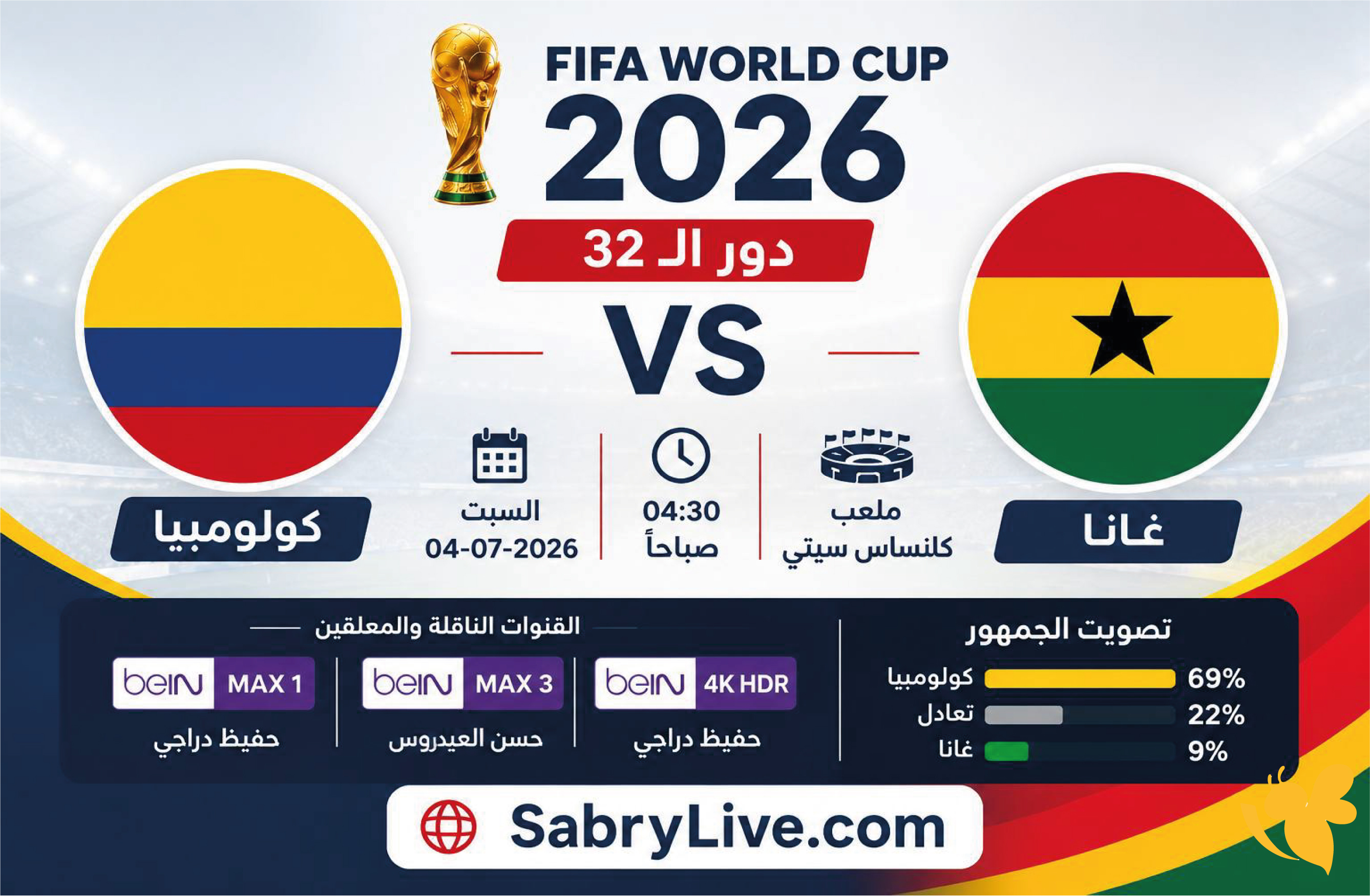 مواجهة نارية بين كولومبيا وغانا في كأس العالم 2026 لحسم التأهل للدور القادم