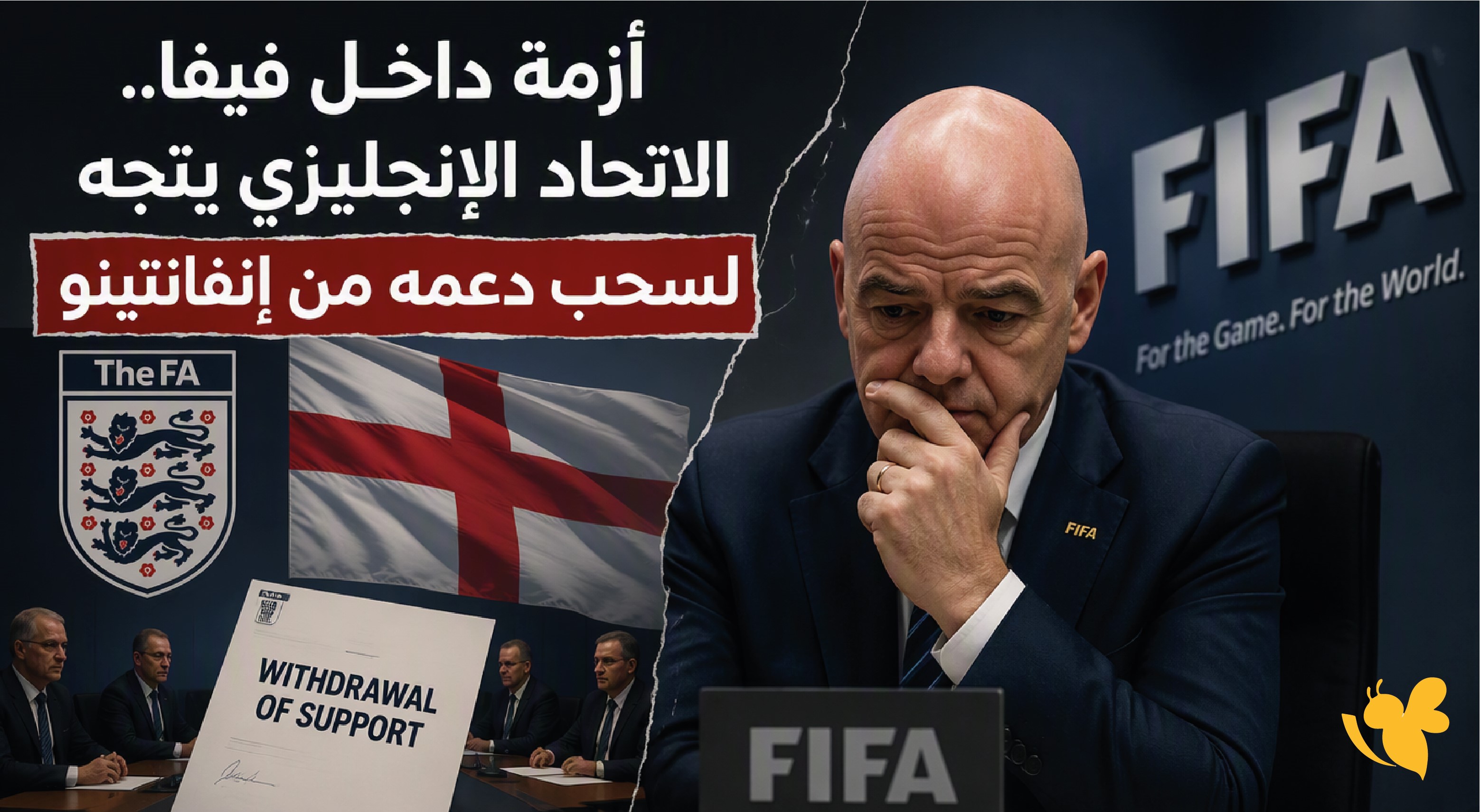 أزمة داخل فيفا.. الاتحاد الإنجليزي يتجه لسحب دعمه من إنفانتينو
