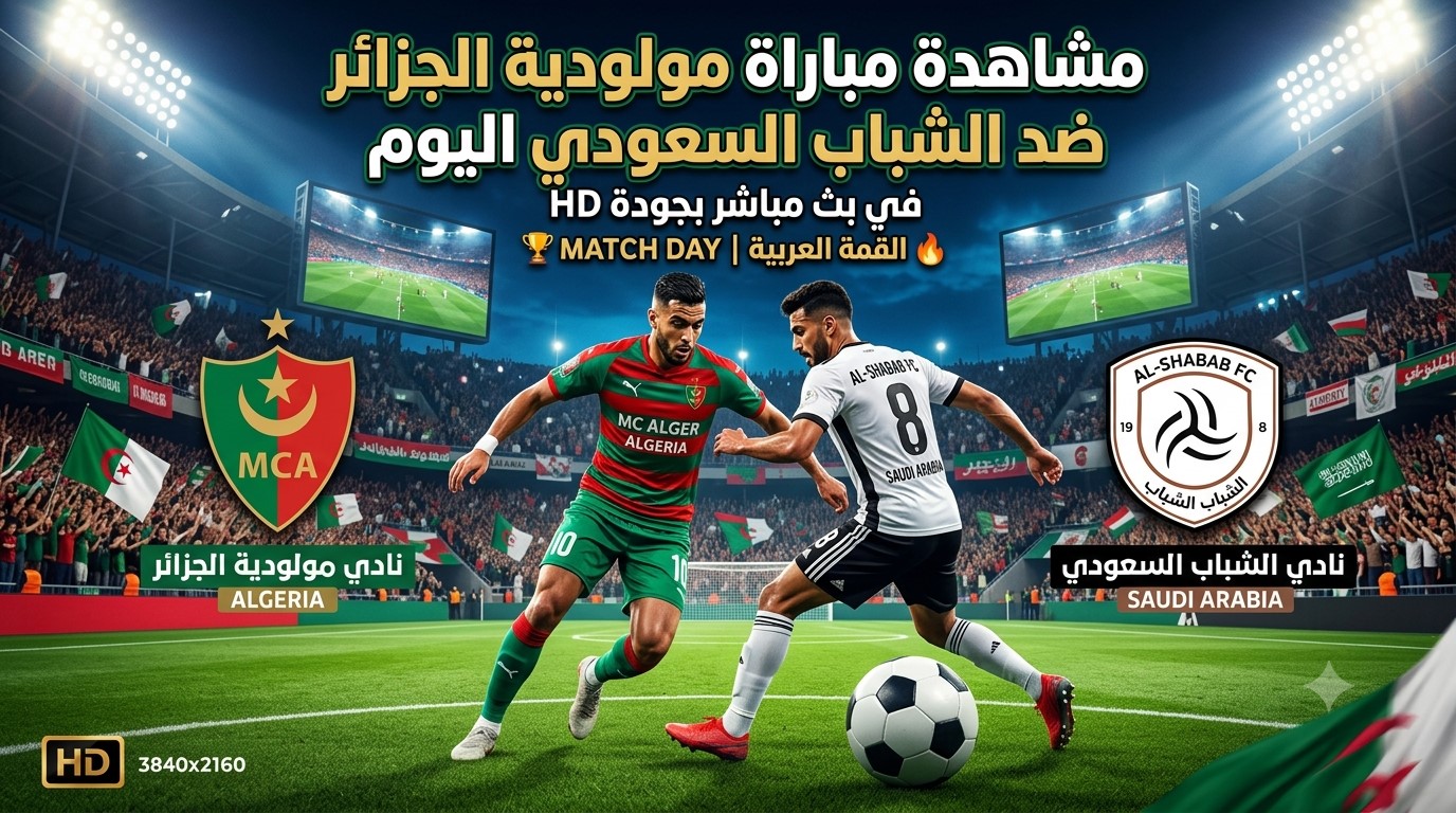 البث المباشر : مشاهدة مباراة مولودية الجزائر ضد الشباب السعودي اليوم بجودة HD&nbsp;