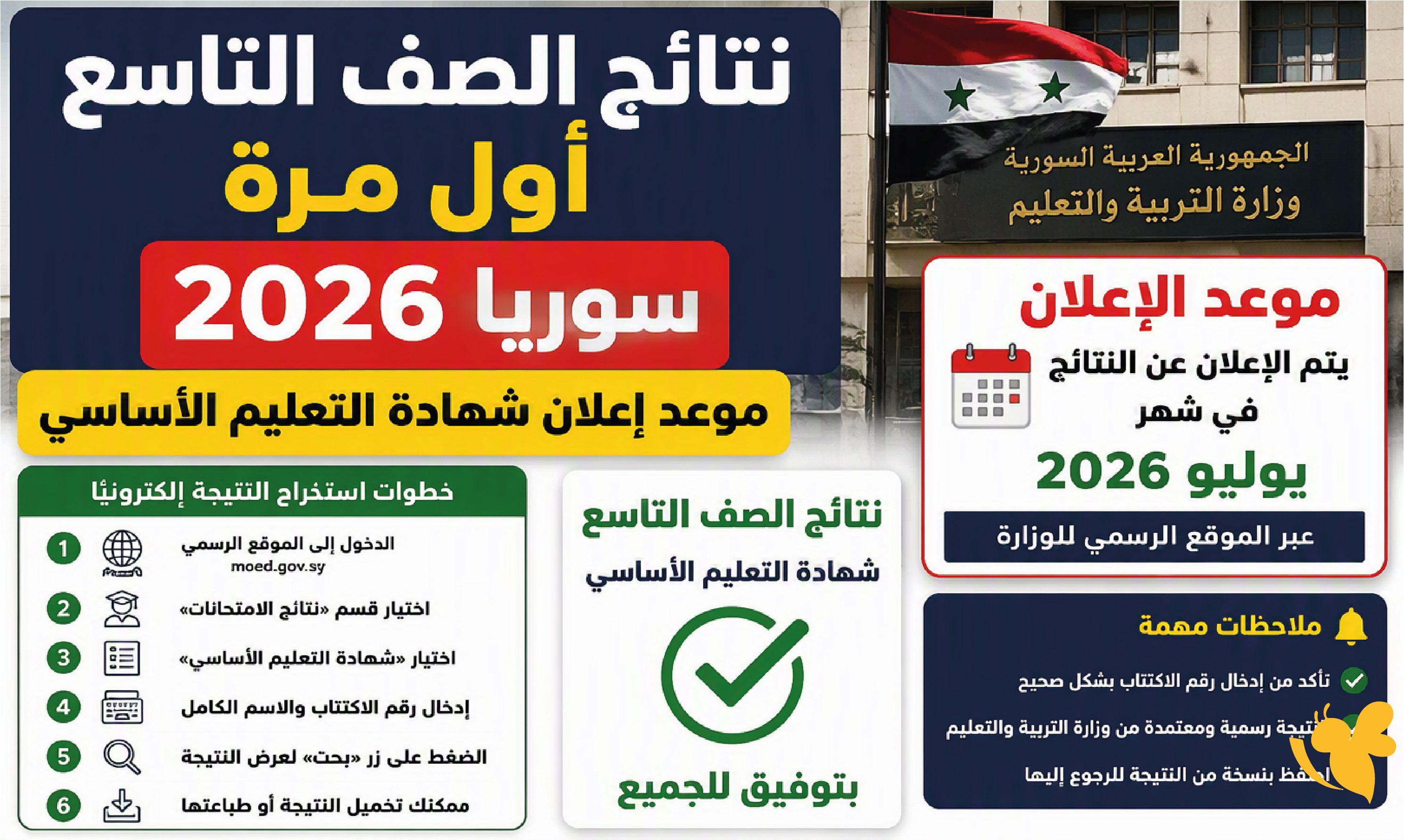 نتائج الصف التاسع سوريا 2026 تدخل مرحلة الحسم.. آخر المستجدات قبل اعتماد النتائج رسميًا