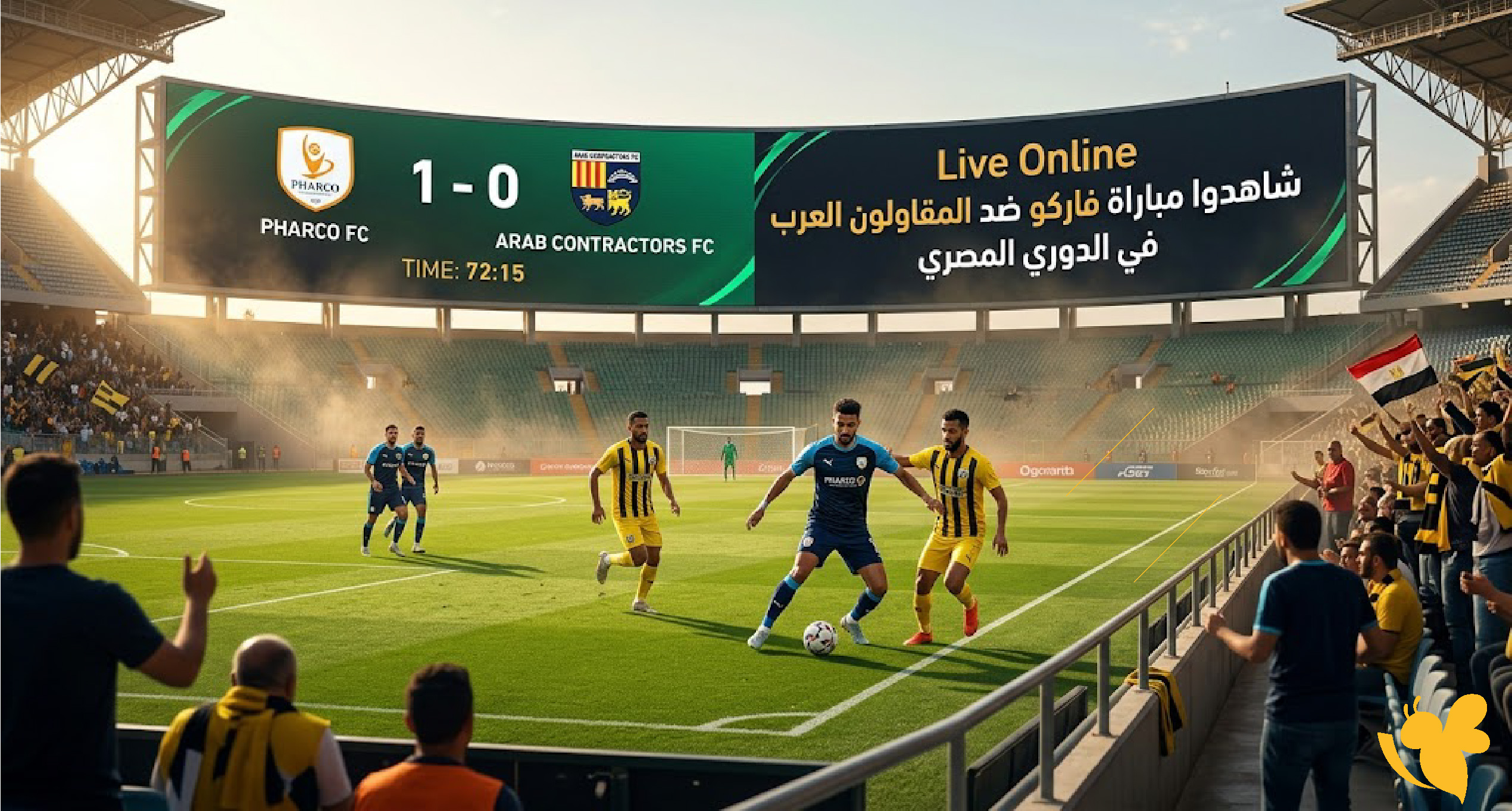 Live Online شاهدوا&nbsp;مباراة فاركو ضد المقاولون العرب&nbsp;في الدوري المصري