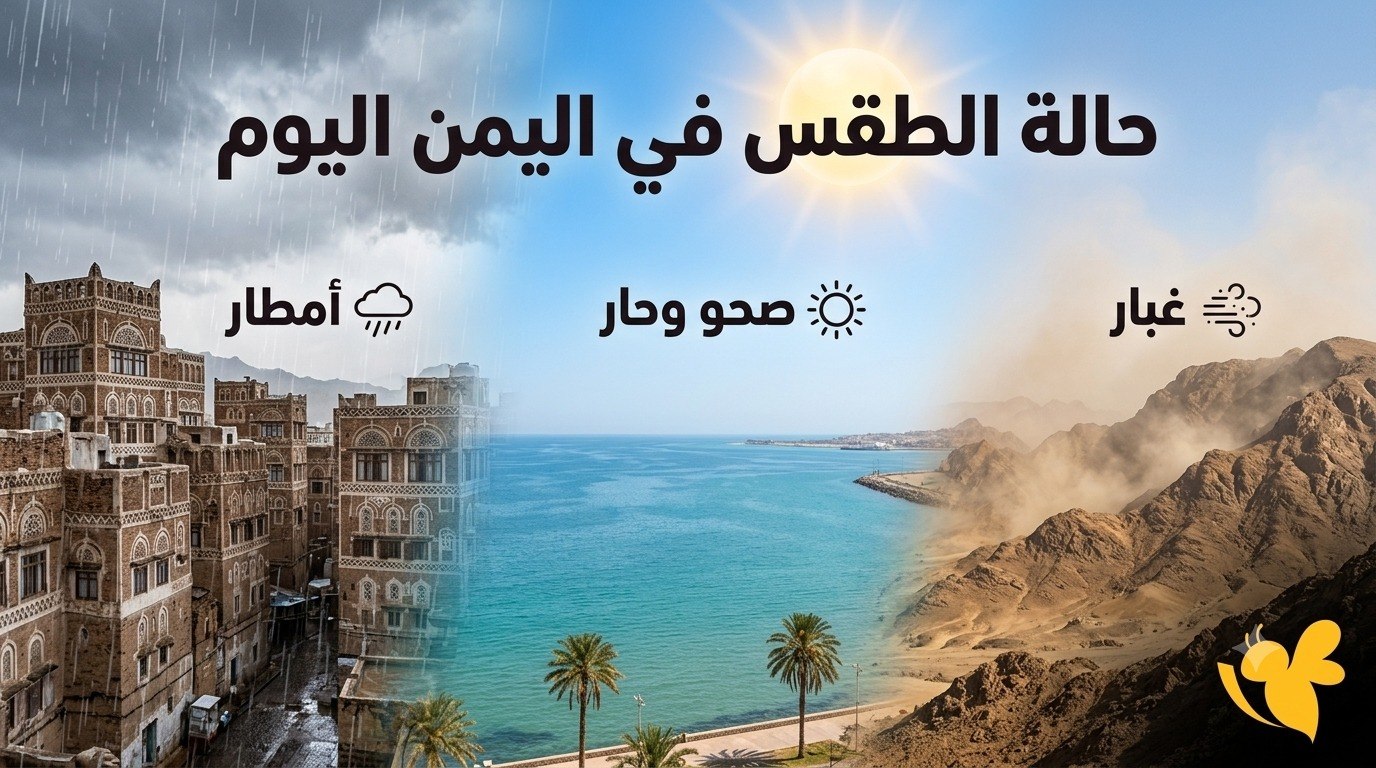 الأرصاد: أمطار رعدية وحرارة مرتفعة في اليمن وتحذيرات بحرية مهمة الأرصاد: أمطار رعدية وحرارة مرتفعة في اليمن وتحذيرات بحرية مهمة