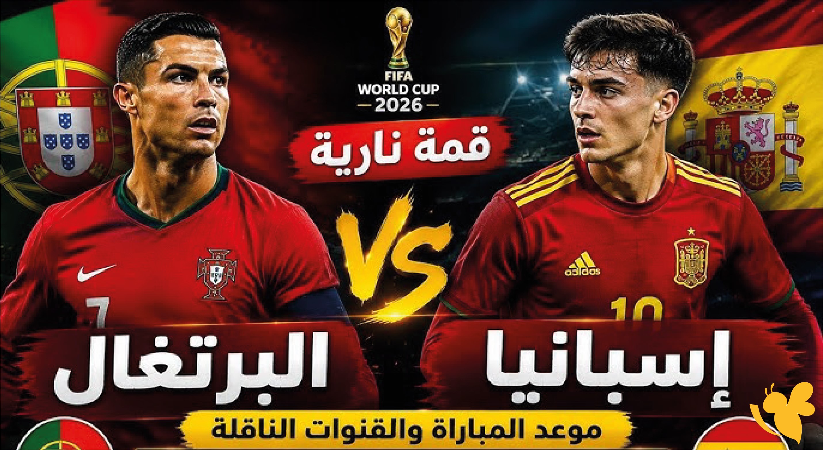 موعد البث المباشر لمباراة البرتغال ضد إسبانيا في كأس العالم 2026 بدقة HD موعد البث المباشر لمباراة البرتغال ضد إسبانيا في كأس العالم 2026 بدقة HD