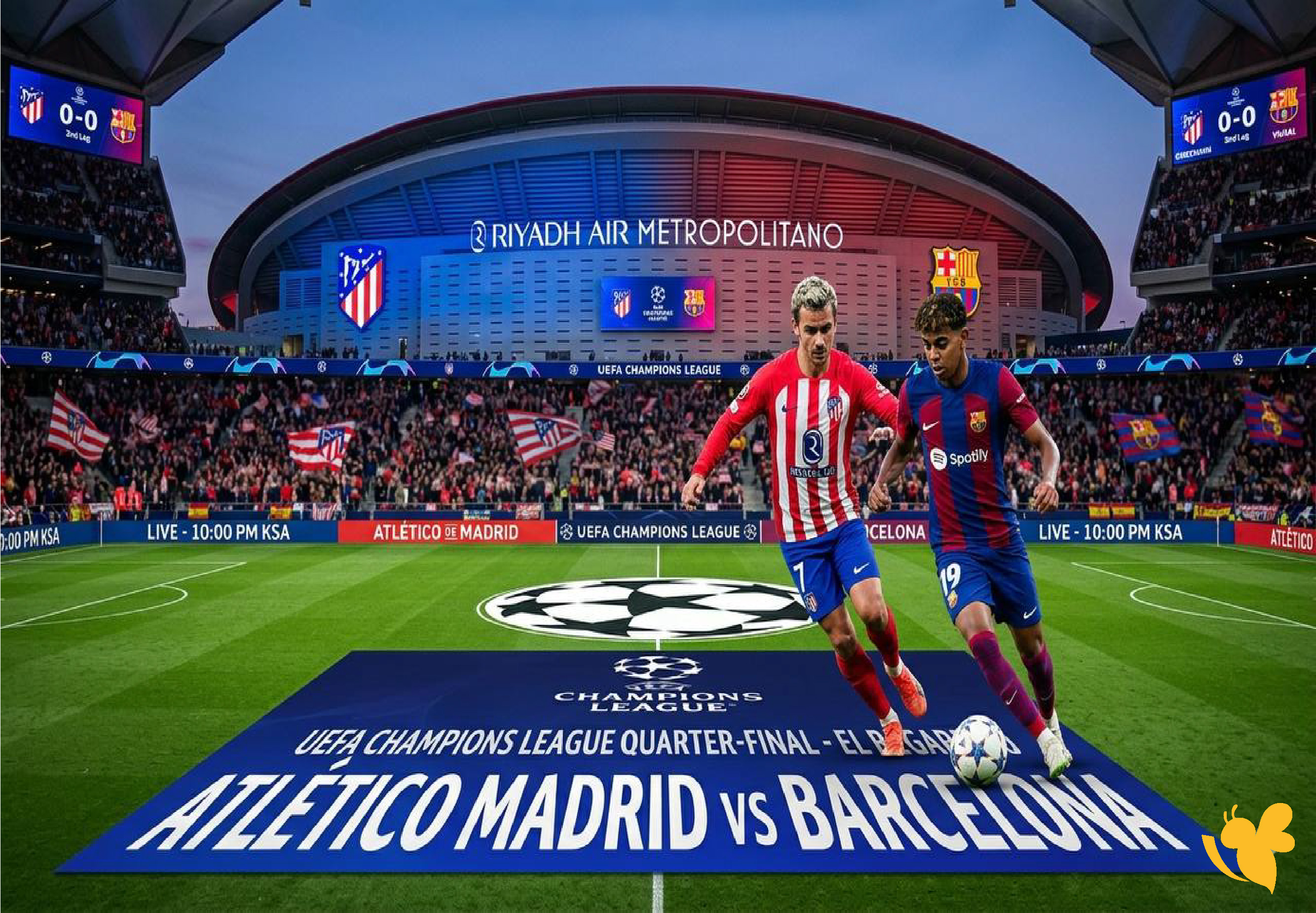 حصرياً موعد بث مباشر لمباراة أتلتيكو مدريد ضد برشلونة&nbsp;في إياب ربع نهائي دوري أبطال أوروبا 2026