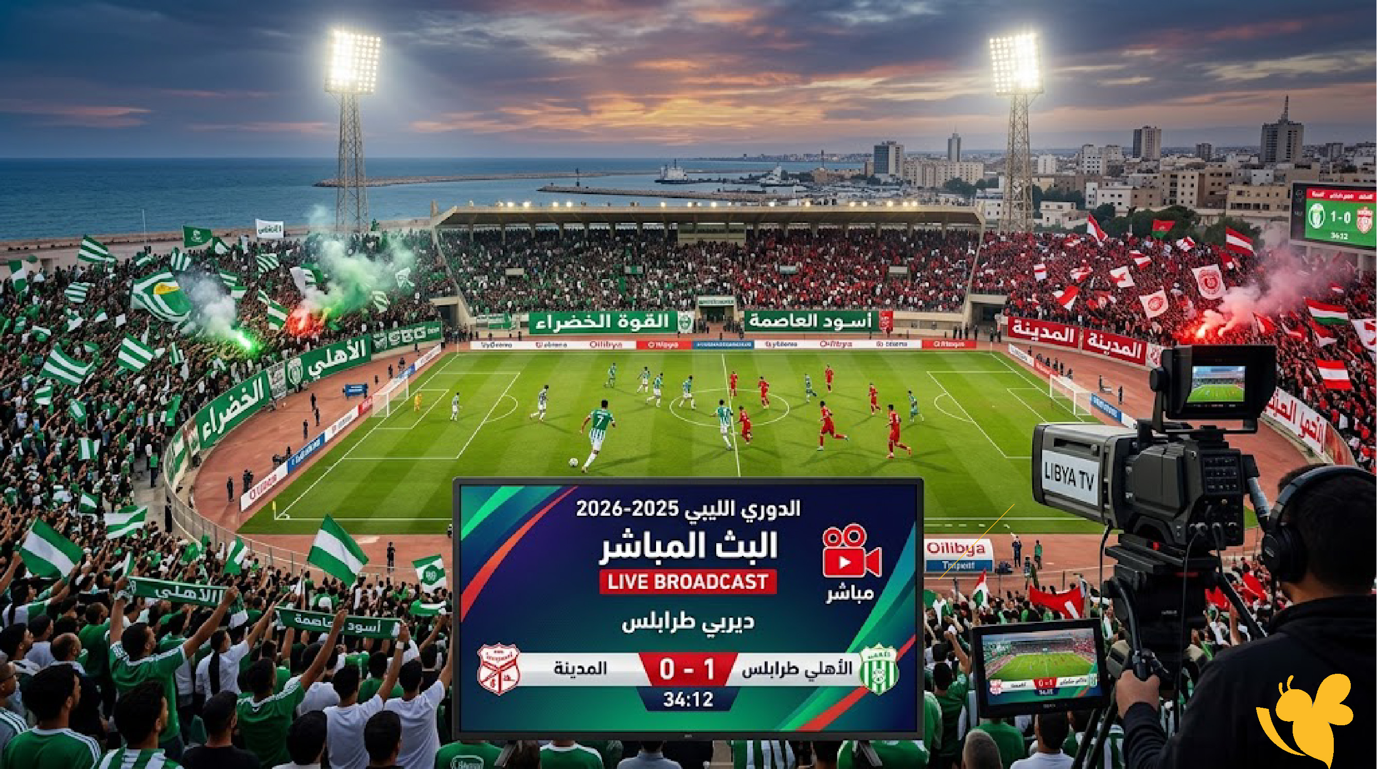 تابعوا بث مباشر لمباراة الأهلي طرابلس ضد المدينة اليوم في الدوري الليبي 2026