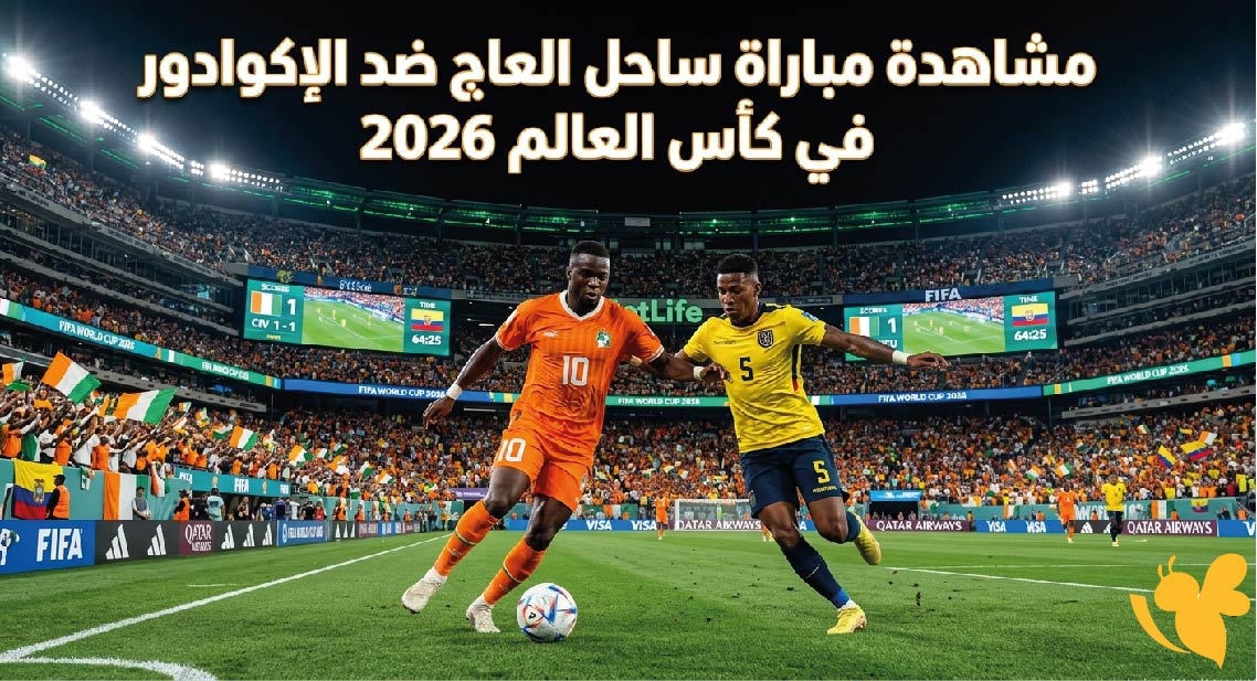 مشاهدة مباراة ساحل العاج ضد الإكوادور في كأس العالم 2026 بث مباشر على Yalla Kora مشاهدة مباراة ساحل العاج ضد الإكوادور في كأس العالم 2026 بث مباشر على Yalla Kora