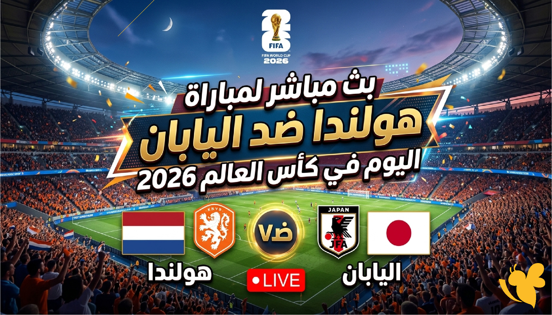 بث حصري ومباشر : مشاهدة مباراة هولندا ضد اليابان في كأس العالم LIVE