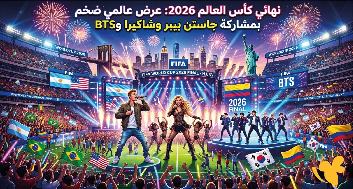 جاستن بيبر وشاكيرا وBTS يشعلون نهائي كأس العالم 2026 في عرض تاريخي غير مسبوق