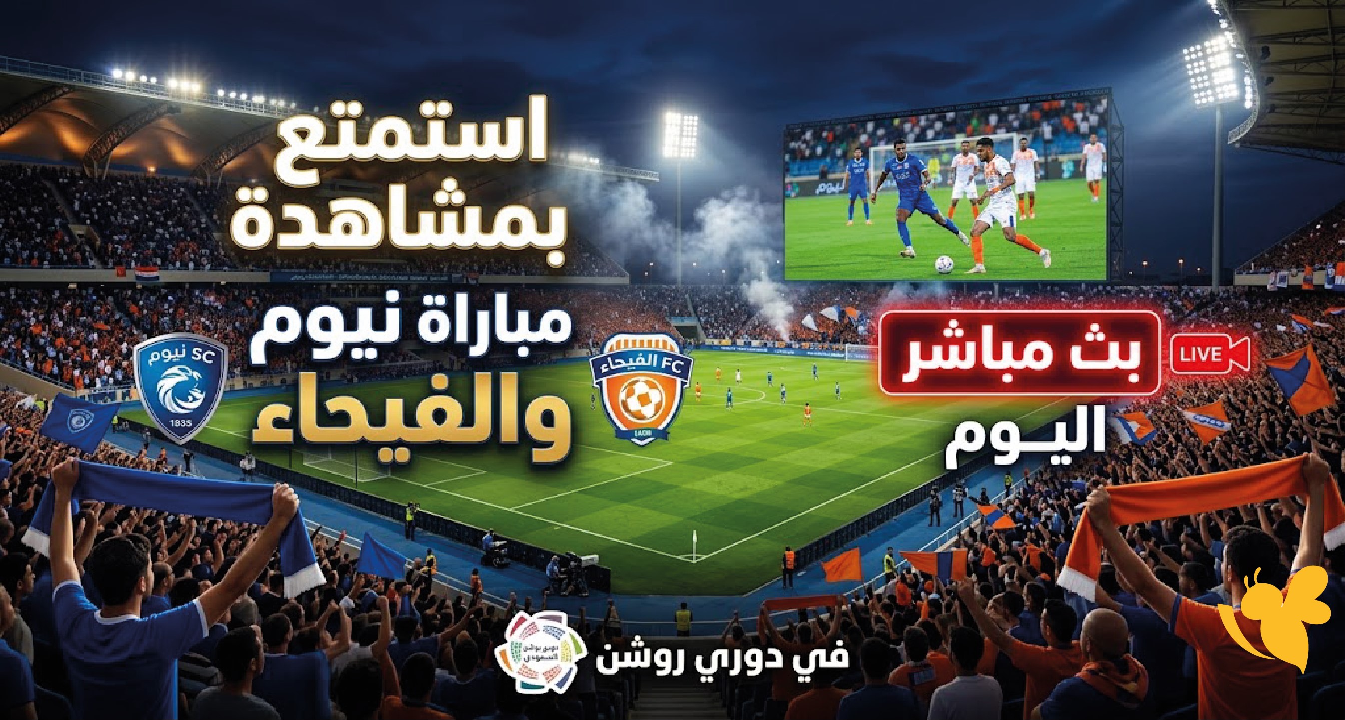 شاهدوا مباراة نيوم والفيحاء اليوم.. بث مباشر في دوري روشن السعودي شاهدوا مباراة نيوم والفيحاء اليوم.. بث مباشر في دوري روشن السعودي