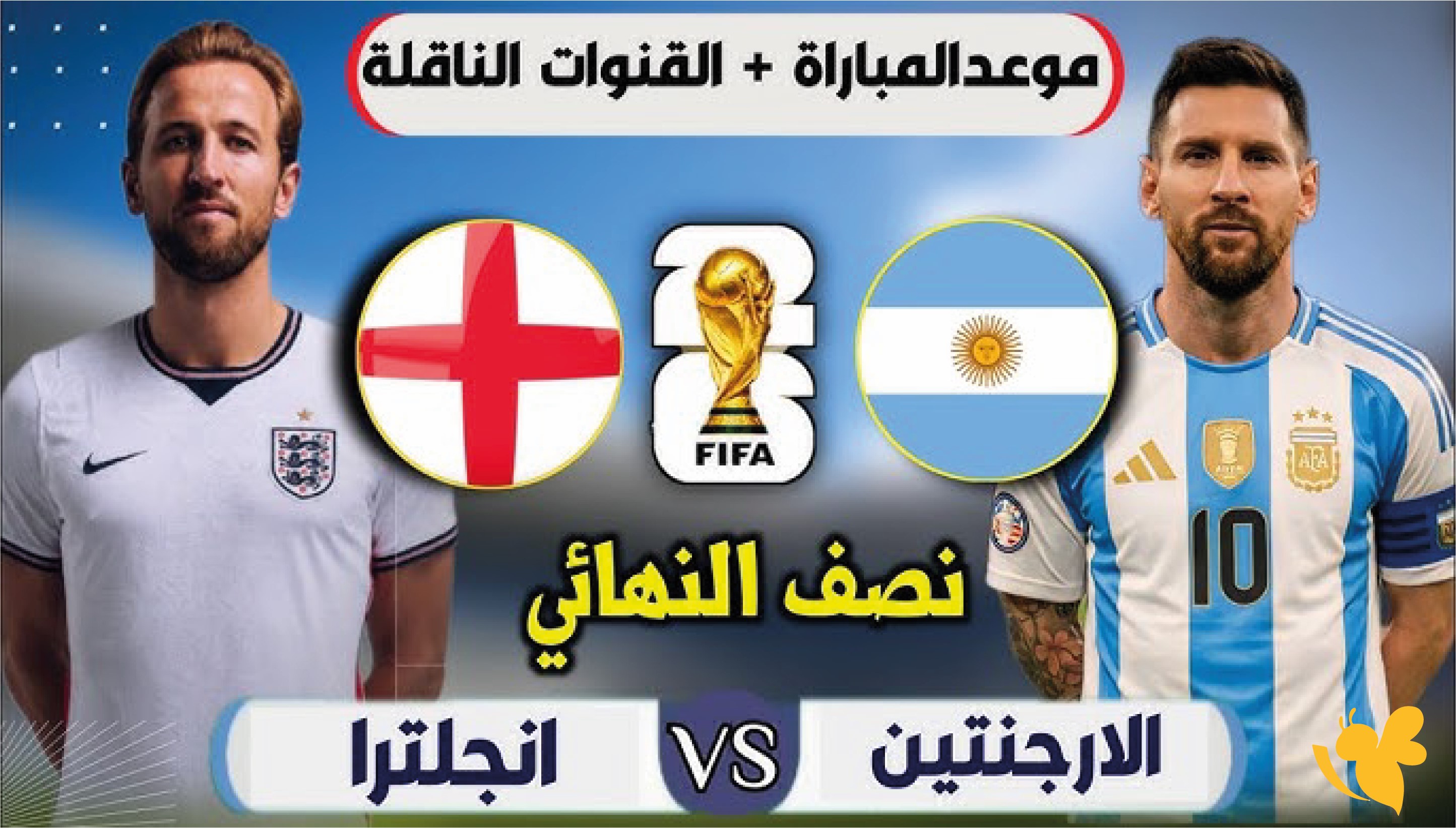 موعد البث المباشر لمباراة الأرجنتين ضد إنجلترا&nbsp;في نصف نهائي كأس العالم 2026