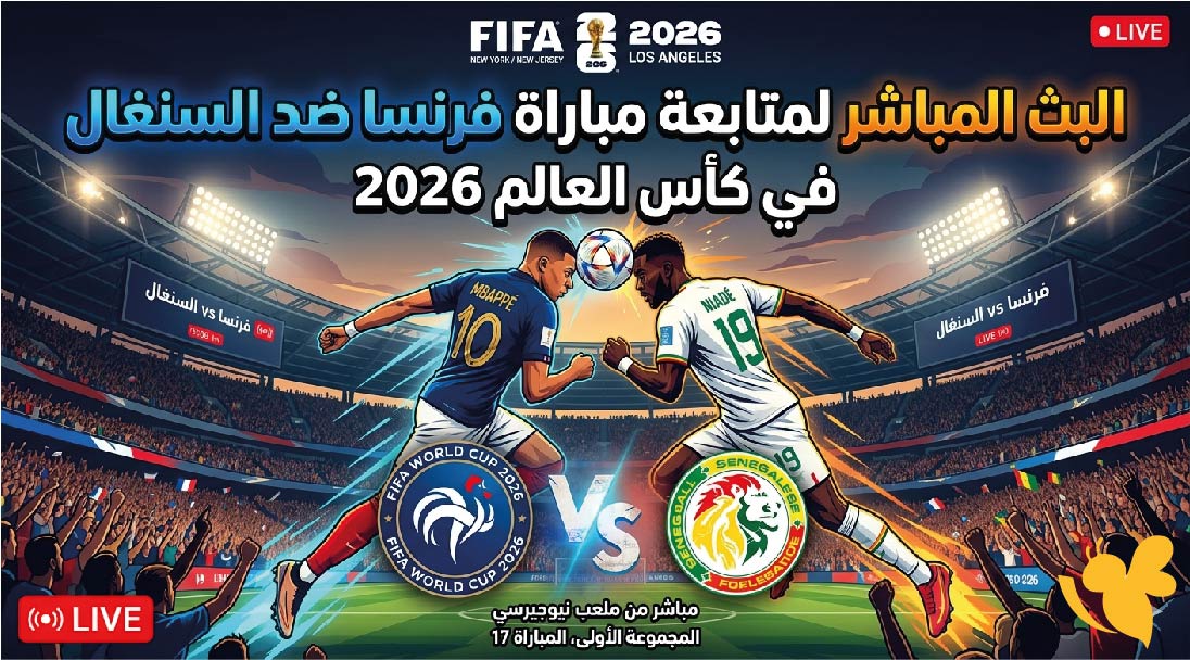ترقبوا البث المباشر لمتابعة مباراة فرنسا ضد السنغال في كأس العالم 2026