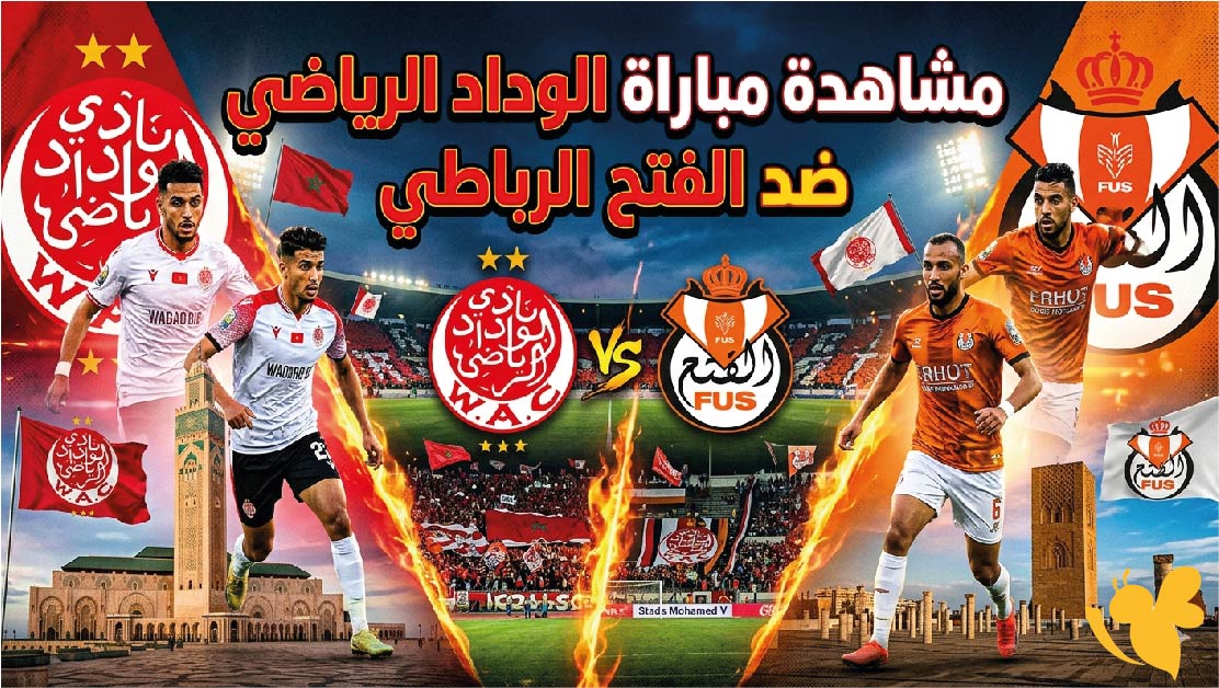 رابط البث المباشر لمشاهدة مباراة الوداد الرياضي ضد الفتح الرباطي في الدوري المغربي
