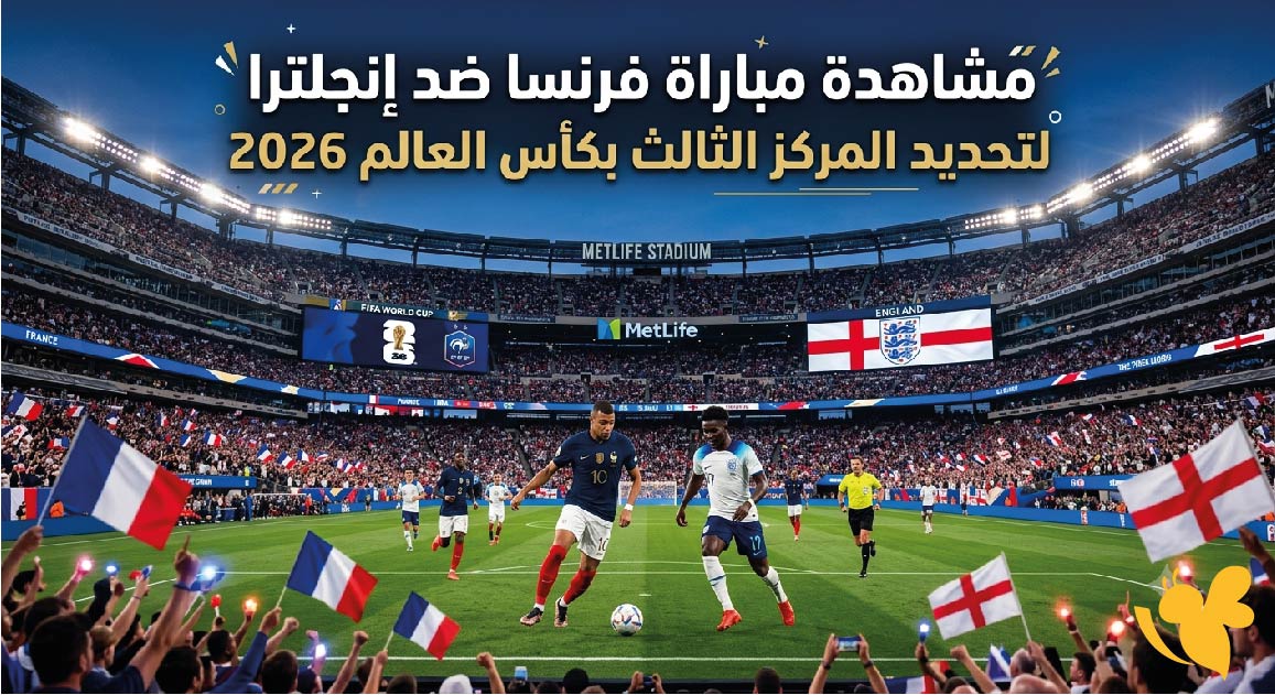 البث المباشر : مشاهدة مباراة فرنسا ضد إنجلترا لتحديد المركز الثالث بكأس العالم 2026&nbsp;