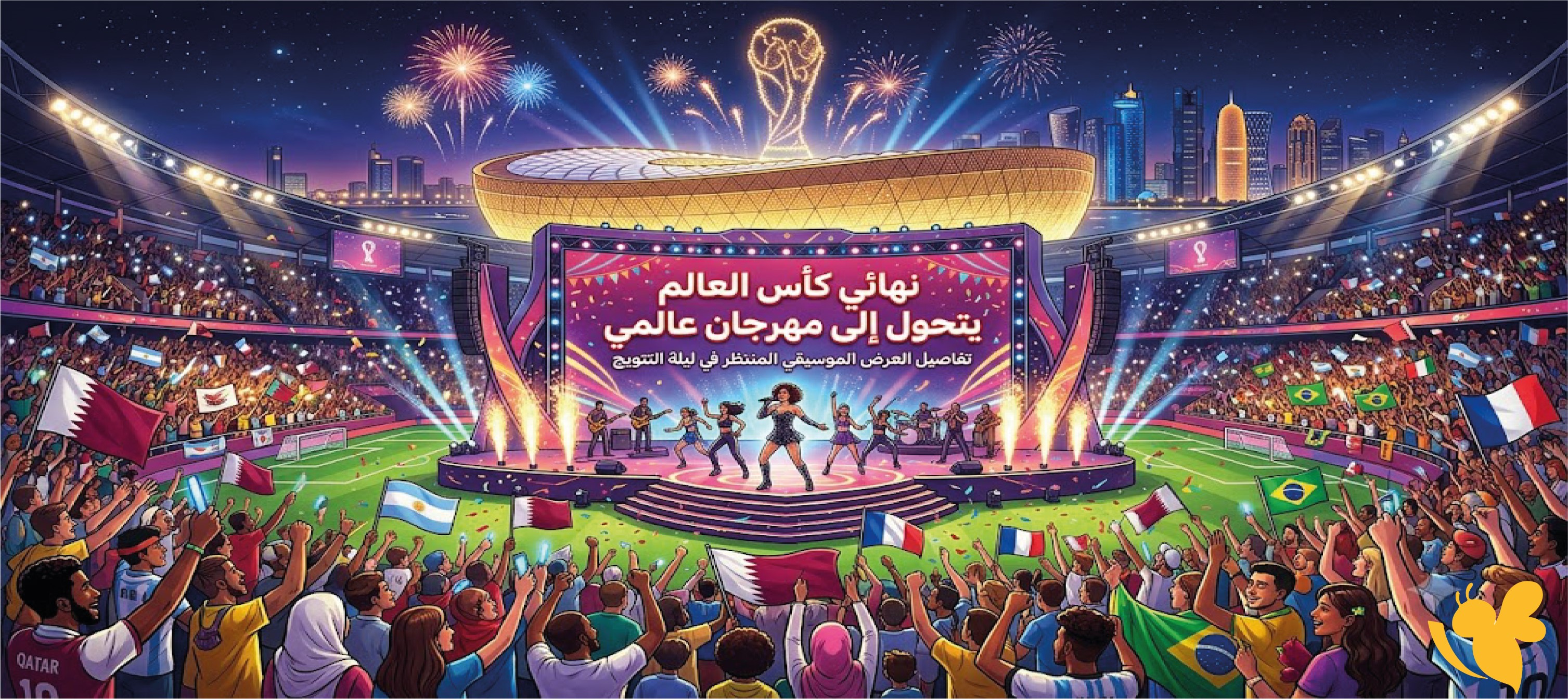 نهائي كأس العالم يتحول إلى مهرجان عالمي تفاصيل العرض الموسيقي المنتظر في ليلة التتويج نهائي كأس العالم يتحول إلى مهرجان عالمي تفاصيل العرض الموسيقي المنتظر في ليلة التتويج