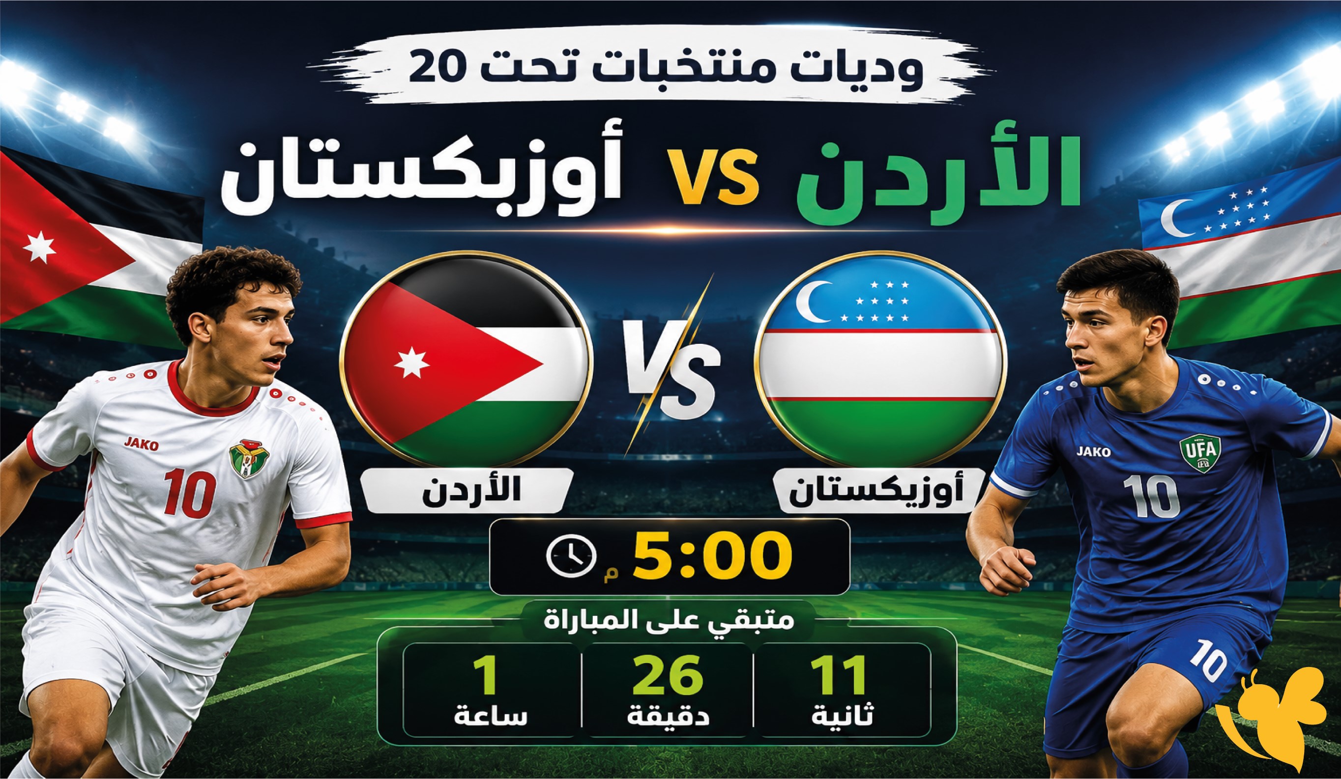 مباراة الأردن وأوزبكستان تحت 20 عامًا.. مواجهة ودية لتعزيز الجاهزية قبل الاستحقاقات المقبلة مباراة الأردن وأوزبكستان تحت 20 عامًا.. مواجهة ودية لتعزيز الجاهزية قبل الاستحقاقات المقبلة
