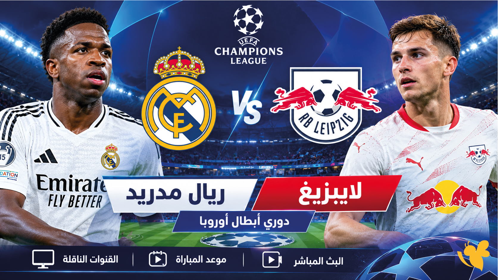 كيف تشاهد مباراة ريال مدريد ولايبزيغ اليوم؟ الموعد والقنوات الناقلة