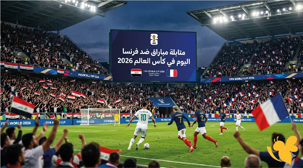 كيف يمكن متابعة مباراة العراق ضد فرنسا اليوم في كأس العالم 2026 بث مباشر ؟ كيف يمكن متابعة مباراة العراق ضد فرنسا اليوم في كأس العالم 2026 بث مباشر ؟