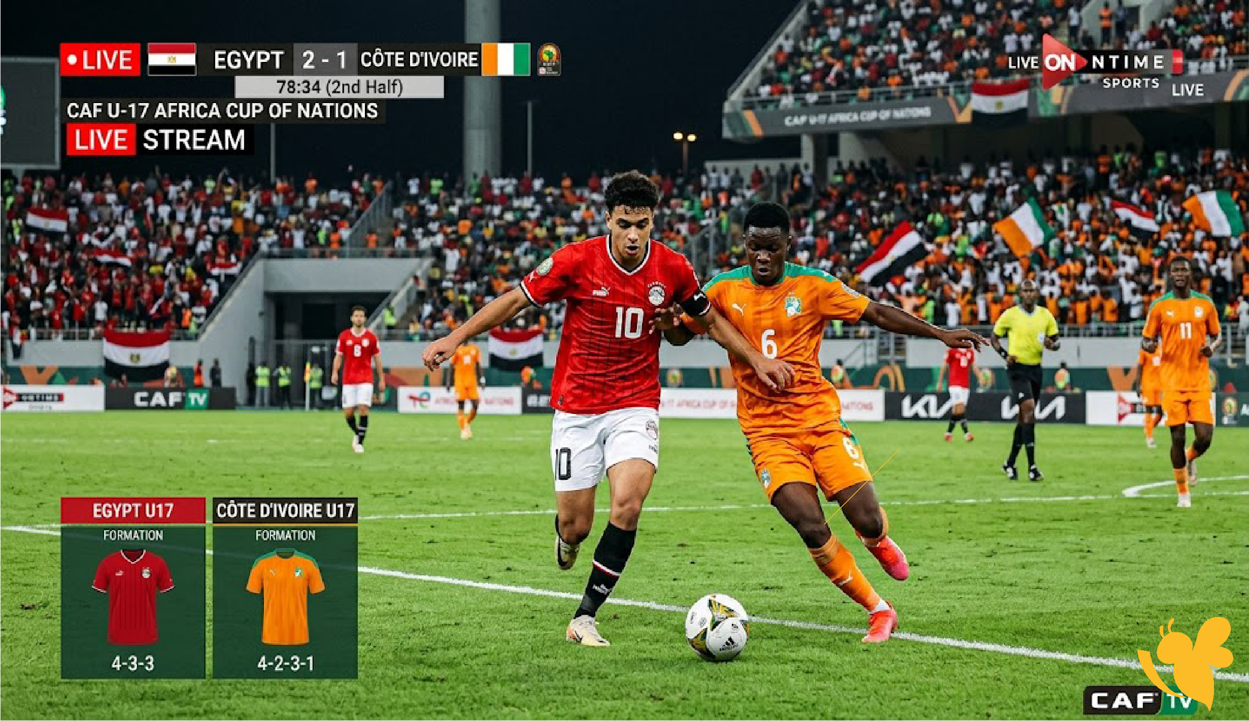 مشاهدة مباشرة: مصر ضد كوت ديفوار في كأس أمم أفريقيا تحت 17 سنة الآن​​​​​​​