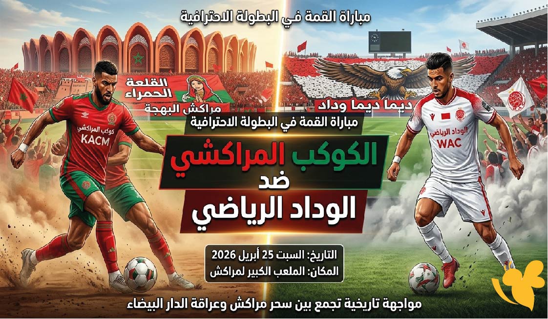 موعد مباراة الكوكب المراكشي ضد الوداد الرياضي والقنوات الناقلة في الدوري المغربي