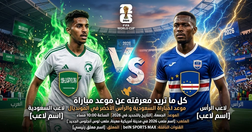 كل ما تريد معرفته عن موعد مباراة السعودية والرأس الأخضر في المونديال