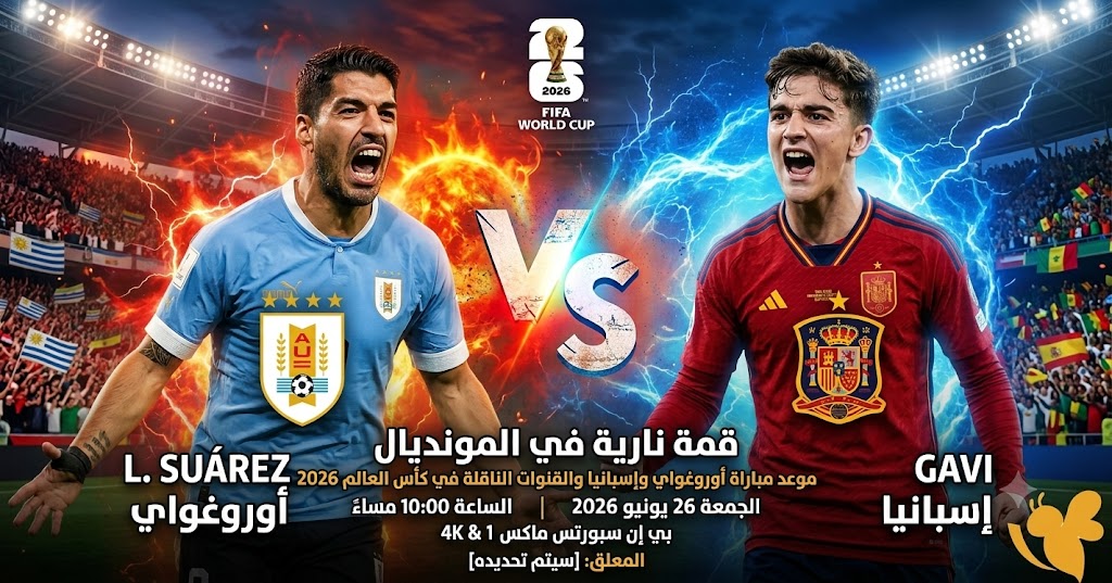 قمة نارية في المونديال موعد مباراة أوروغواي وإسبانيا والقنوات الناقلة في كأس العالم 2026