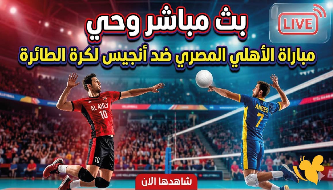 بث مباشر وحي لمباراة الأهلي المصري ضد أنجيس لكرة الطائرة شاهدها الان&nbsp;
