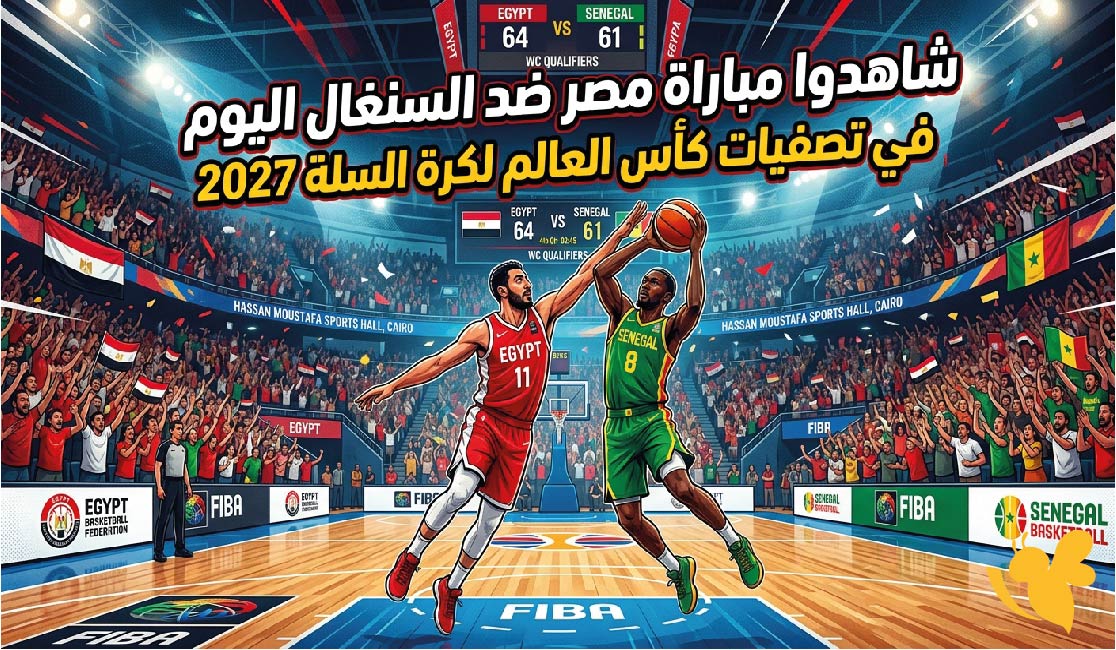 بث مباشرالان: شاهدوا مباراة مصر ضد السنغال اليوم في تصفيات كأس العالم لكرة السلة 2027