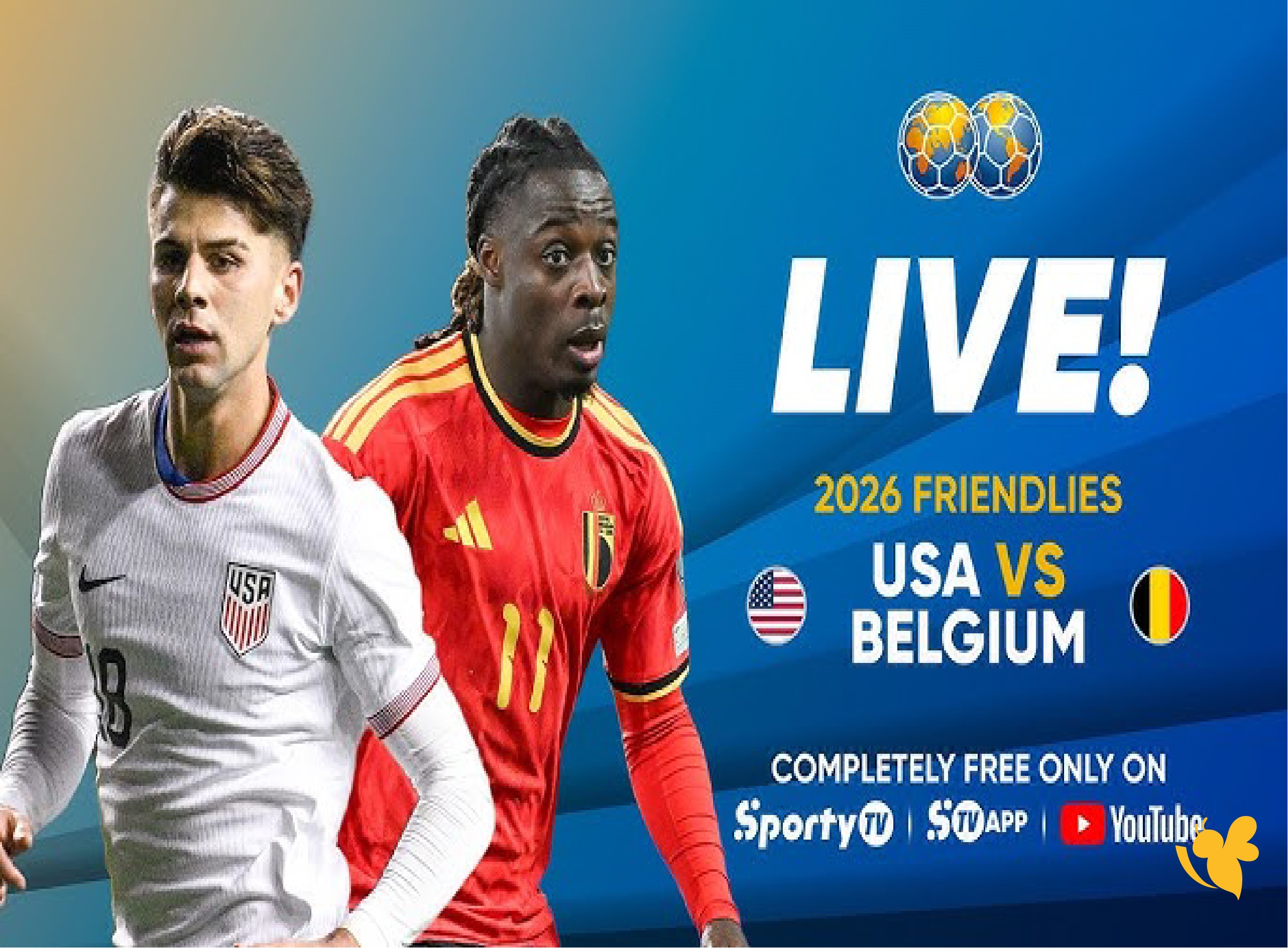 استعدوا لمشاهدة بث مباشر مباراة الولايات المتحدة ضد بلجيكا الودية اليوم 2026 بجودة فائقة