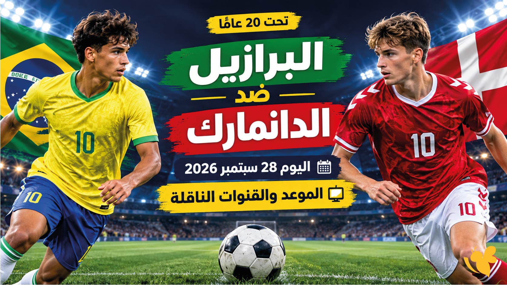 رابط مباشر لمشاهدة البرازيل والدنمارك اليوم في المباراة الودية