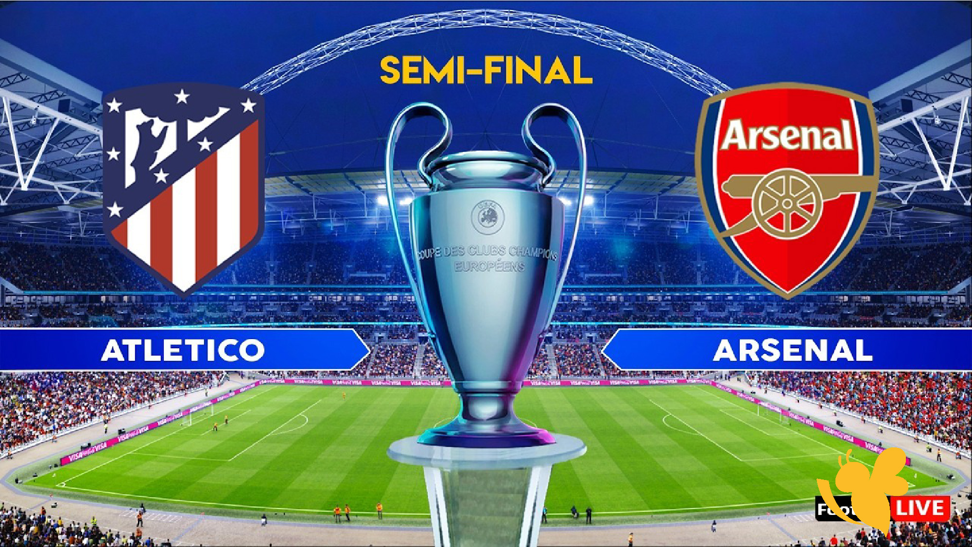 لايف الآن آرسنال وأتلتيكو مدريد بث مباشر في دوري أبطال أوروبا 2026
